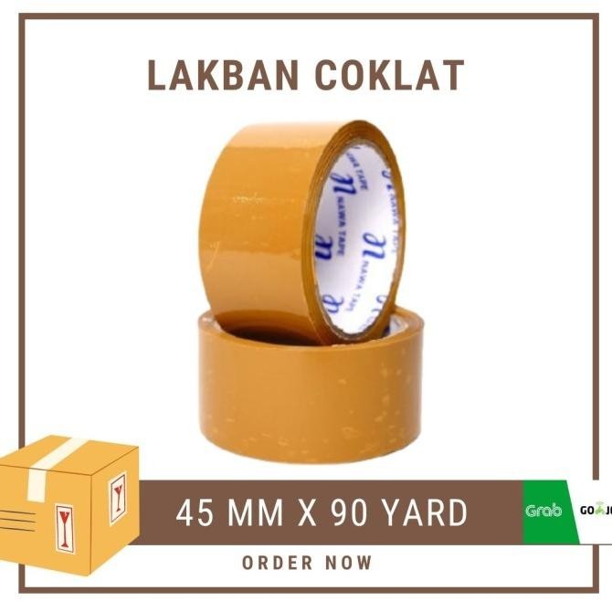 

TERMURAH - (1 dus) Lakban Bening Coklat 45 mm x 90 yard Nawa Tape karton murah