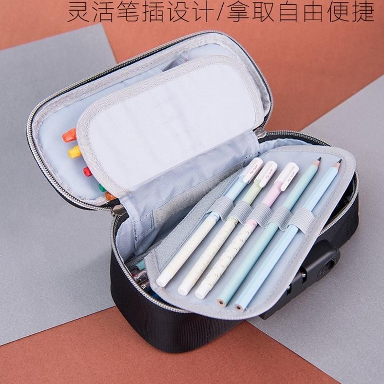 

Tempat Pensil Bahan Kapasitas Besar Dengan Resleting Dengan Kunci Kombinasi A967