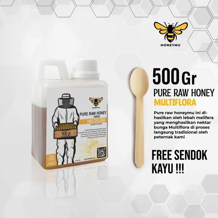 

Madu Murni Asli Honeymu Multiflora 500 gram