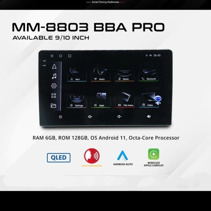 Head Unit Android 11 Mtech Mm-8803 Bba Pro Ram 6 Gb Rom 128 Gb Qled Tersedia