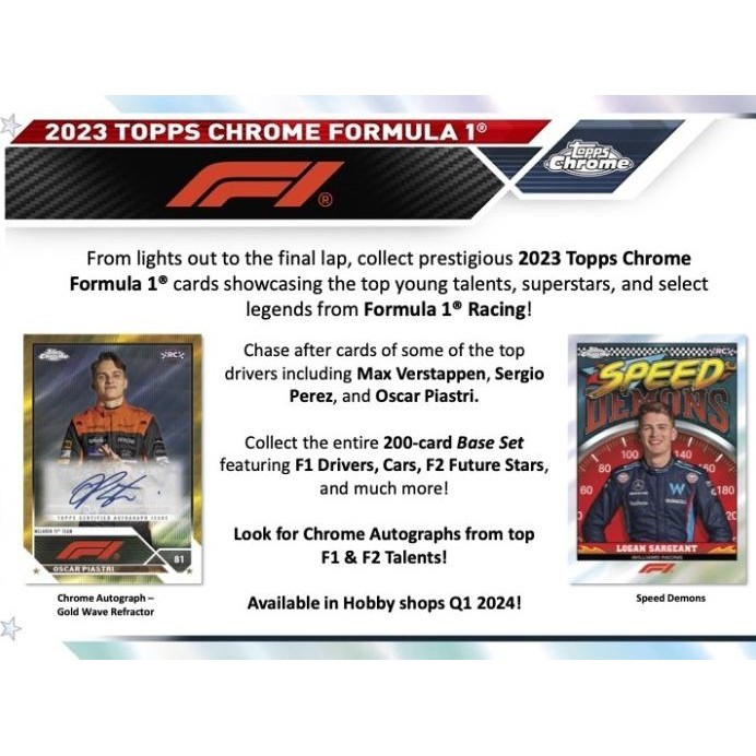 

2023 TOPPS CHROME FORMULA 1 HOBBY BOX TERBATAS
