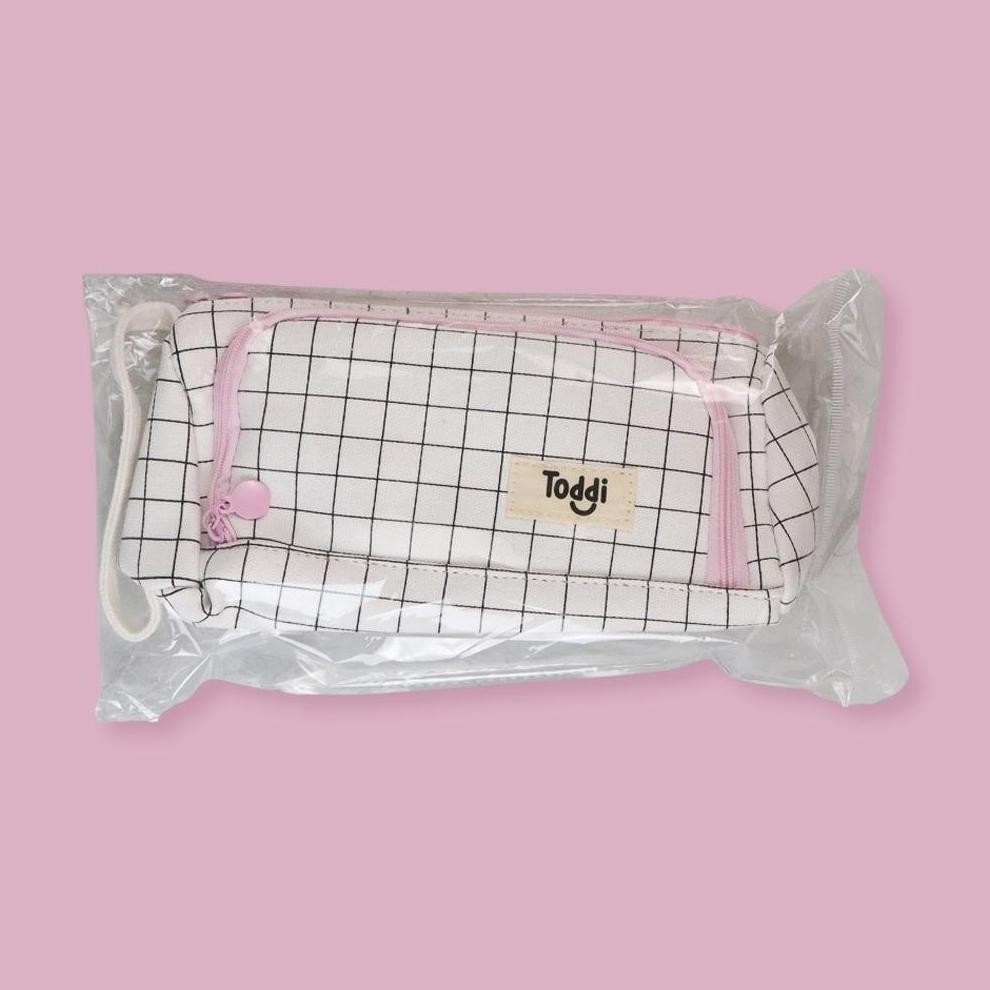 

Ez23 AK Tempat Pensil Large Capacity Pouch Stationery Motif Kotak - PB01 - White Original