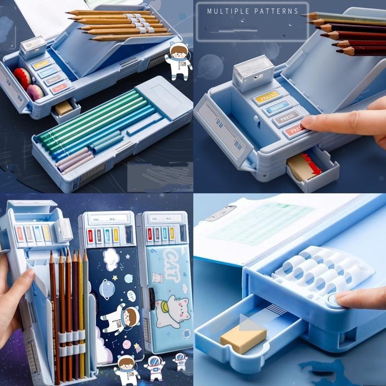 

tru-63 multifunction pencil box kotak pensil multiguna double layer 2 tingkat Terlaris