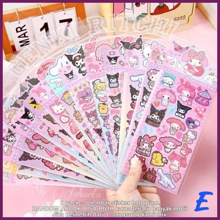 

| SJ | STICKER STIKER SANRIO JAPAN HOLOGRAM GLITTER KUROMI CINNAMOROLL MELODY