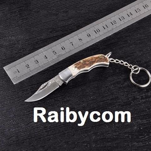 Pisau Lipat Handmade Baja Damaskus / Damascus Gagang Tanduk