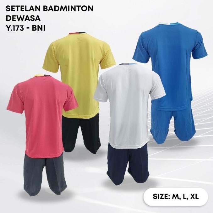 SETELAN BADMINTON DEWASA KAOS BULUTANGKIS PRINTING Y 173 BNI