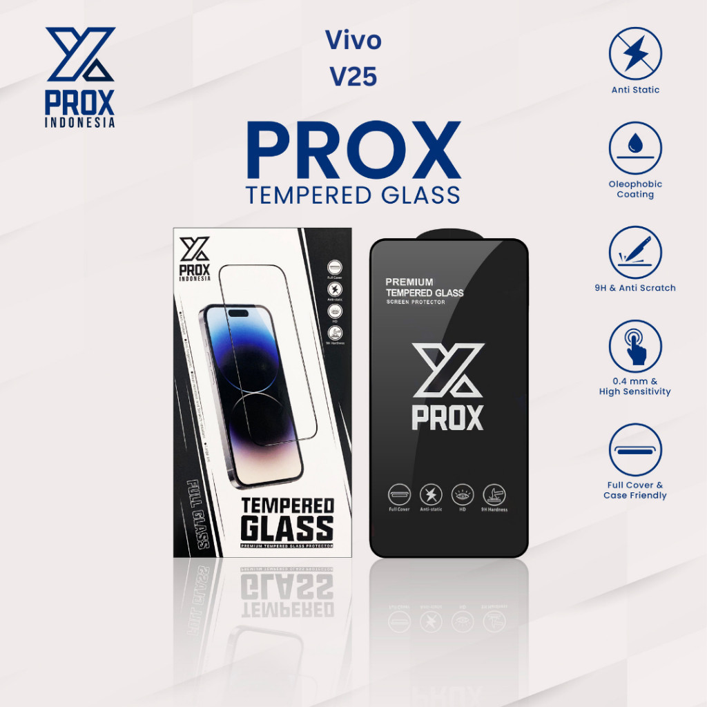 PROX Tempered Glass For Vivo V25 Full Cover Clear