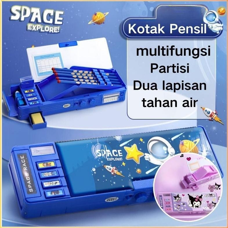 

(Krmi) Penjual LokalKotak Pensil Bahan Tahan Air Kuromi Tempat Pensil Password Multifungsi Lapis Ganda Berkapasitas Besar Lucu Termasuk Rautan Pensil Kotak Alat Tulis