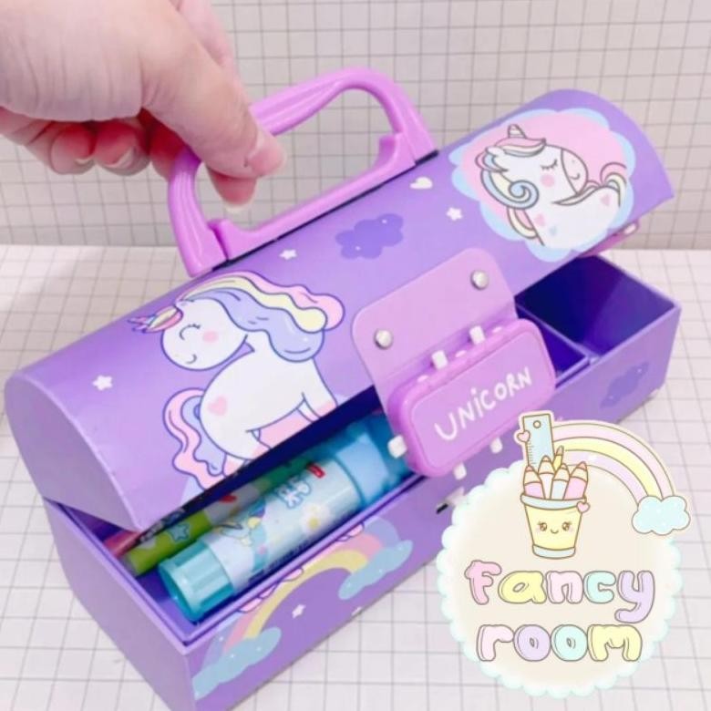 

Kotak Pensil Karton lengkung pakai kode kunci/ Tempat pensil/ Pencil case --AY12
