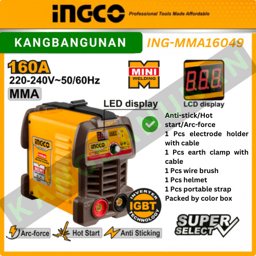 Mesin Las Mini IGBT Ingco ING-MMA16049 - Trafo Portable
