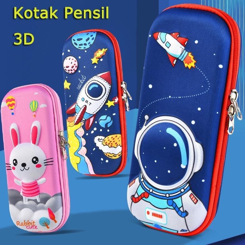 

er-23 UNIONATK TEMPAT PENSIL KOTAK PENSIL GAMBAR 3D ANAK KANVAS Berkualitas