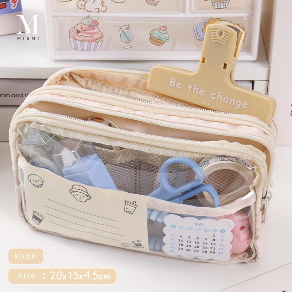 

ter-46 Mismi Hema Pencil Case Dual Slot Kapasitas Besar Tempat Pensil Sekolah Stylish - PC5H Hemat