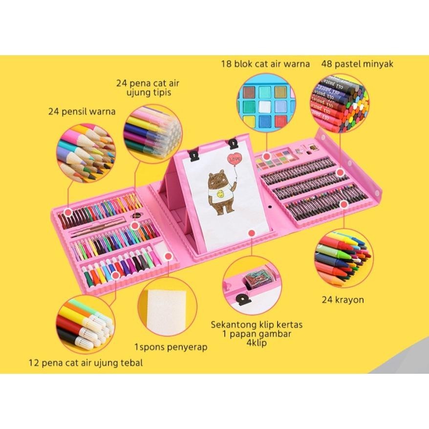 

Crayon Warna 208Pcs Set Alat Menggambar Melukis Anak-Anak Crayon Cat Air Pensil Lkp (Lagi Viral)