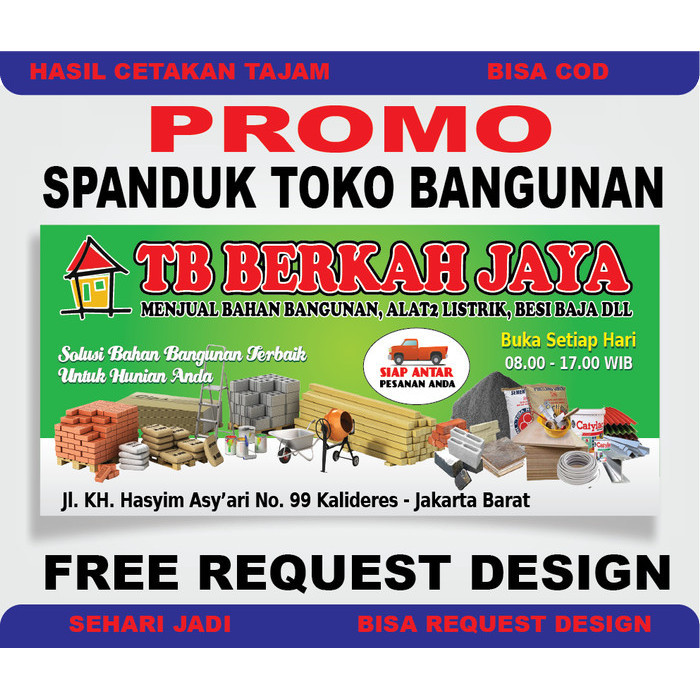 SPANDUK TOKO BANGUNAN / BANNER TOKO BANGUNAN (FREE DESIGN REQUEST)