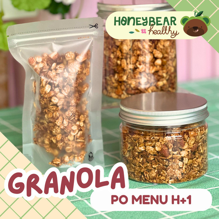

NATURAL GRANOLA Honeybear Healthy Sarapan Sehat Snack Sereal Almond Kacang K02