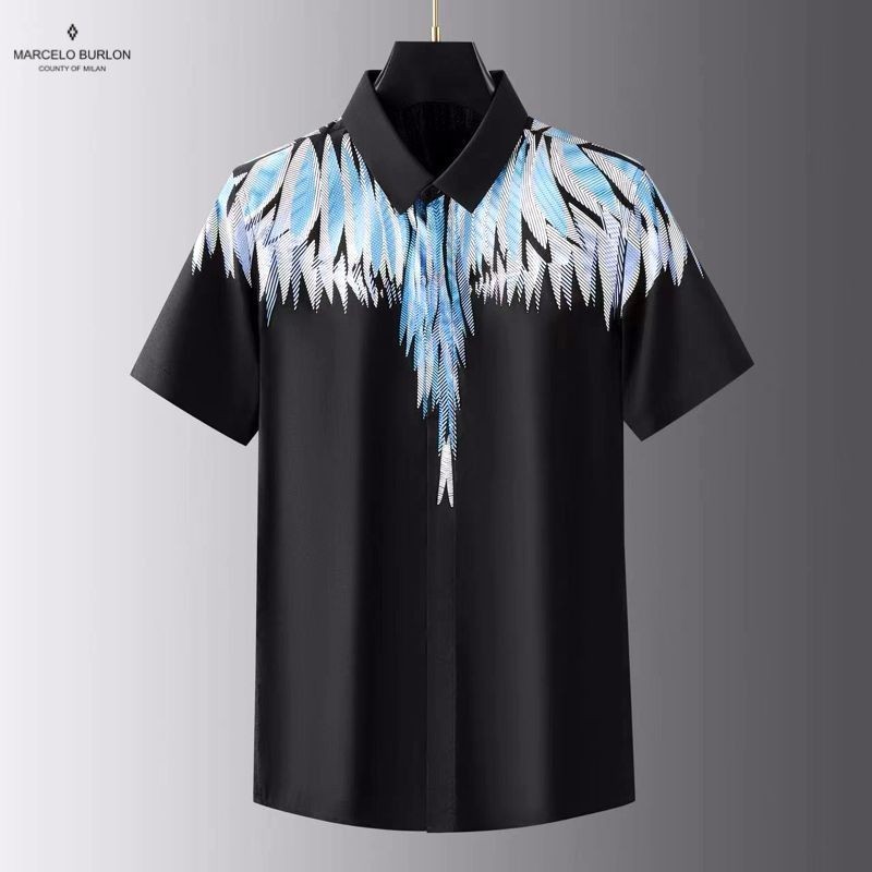 KEMEJA LENGAN PENDEK PRIA MARCELO BURLON IMPORT BRANDED
