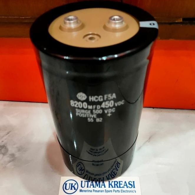 Elco Capasitor Capacitor Kapasitor Hcg F5A 8200Uf 400V Dc