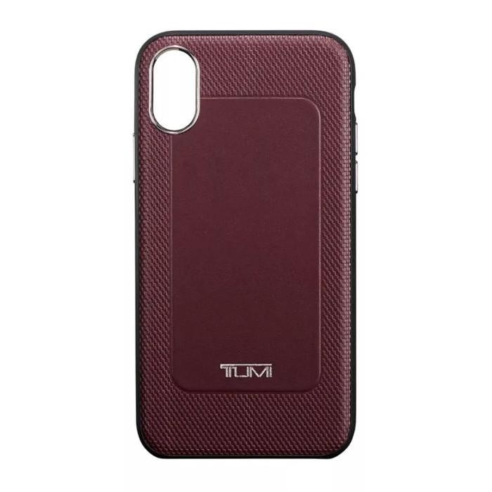 TUMI Protective Co-Mold Case for iPhone XR - Burgundy Leather Import Premium
