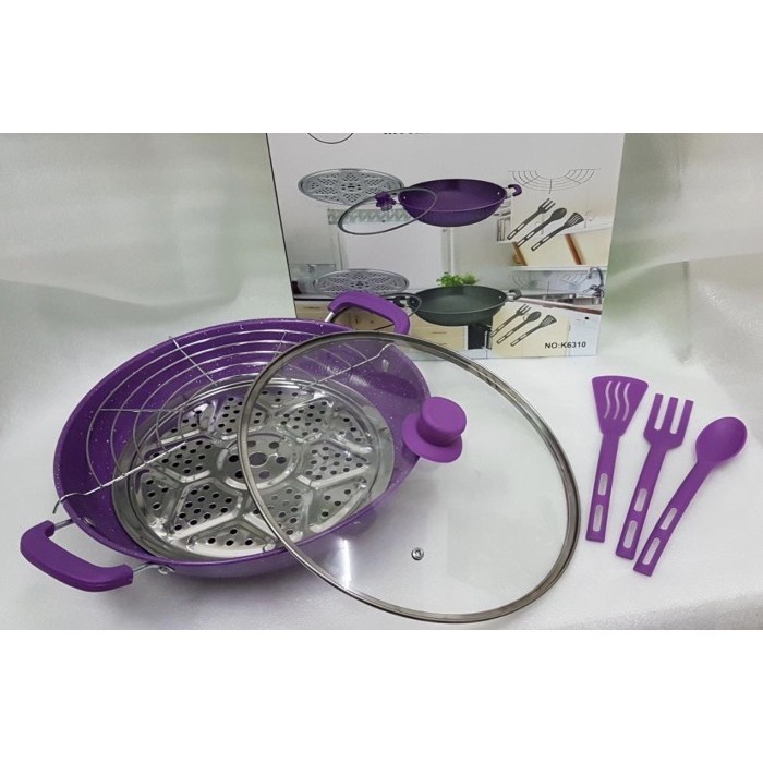 Wajan Set Tempura - Rak Goreng Tempura , Kukusan, Spata