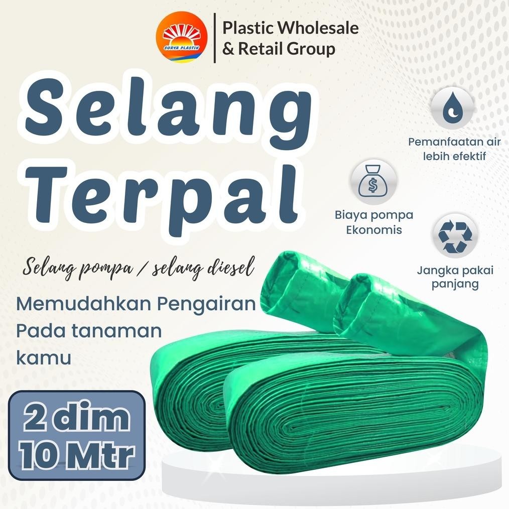 Selang Terpal Plastik  2 Dim Panjang 10 Meter