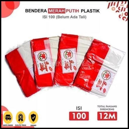 Get New 100 Lembar. Bendera Merah Putih Plastik Mini Bendera Indonesia Jaminan Original