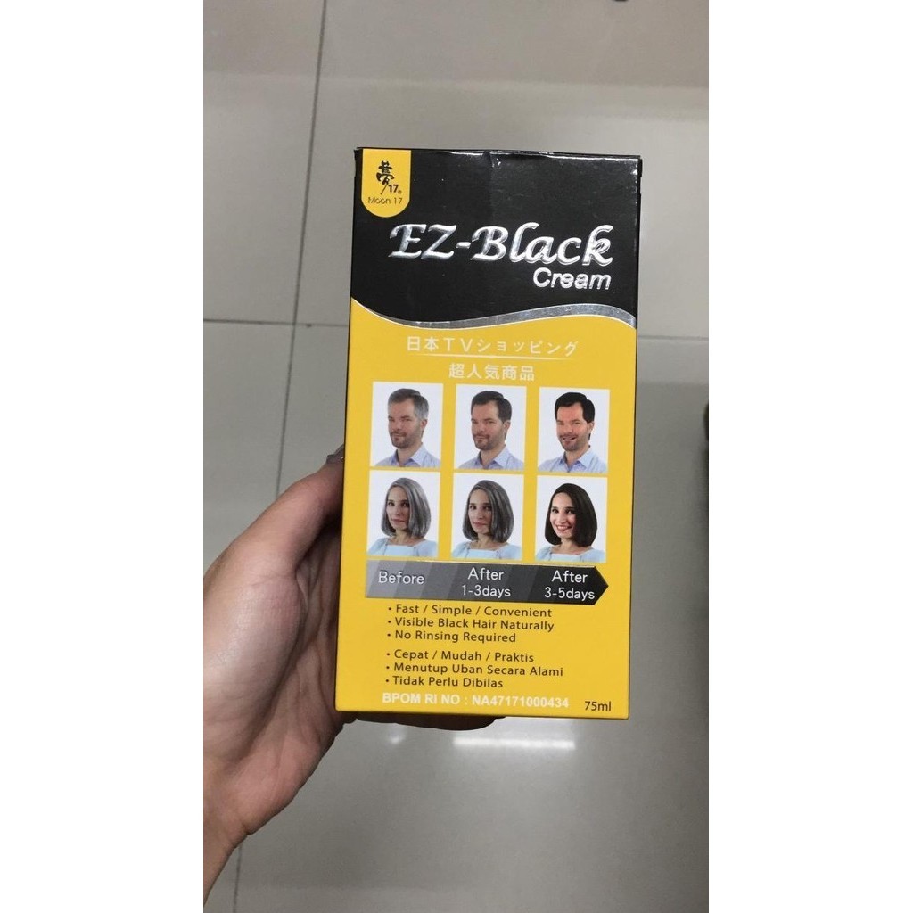 Bagus Ez Black Cream (Krim Penghitam Rambut/ Penutup Uban Alami) Tanpa Cat