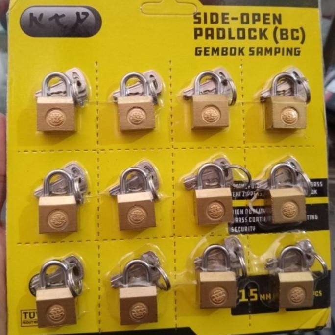 NEW gembok kunci samping 15mm majesty lusinan (12pcs) / gembok koper kecil
