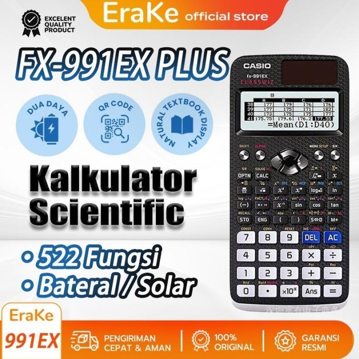 

Ready Kalkulator Scientific Casio FX 991EX/FX 991ES PLUS Kalkulator Ilmiah