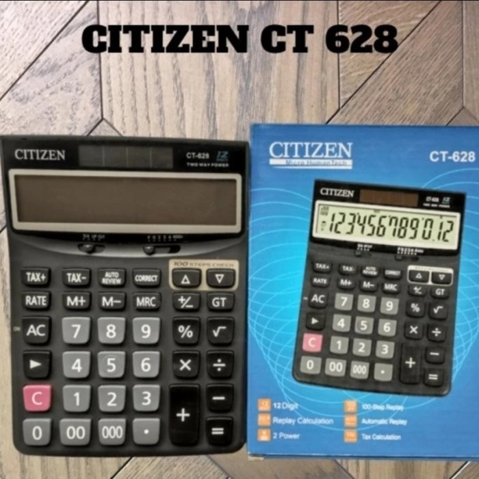

Ready Kalkulator CITIZEN CT-628 CHECK & CORRECT 12 Digit Calculator CT628