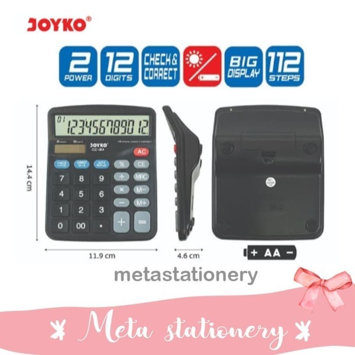 

Ready Calculator / Kalkulator Joyko CC-8A / 12 Digits / Check Correct