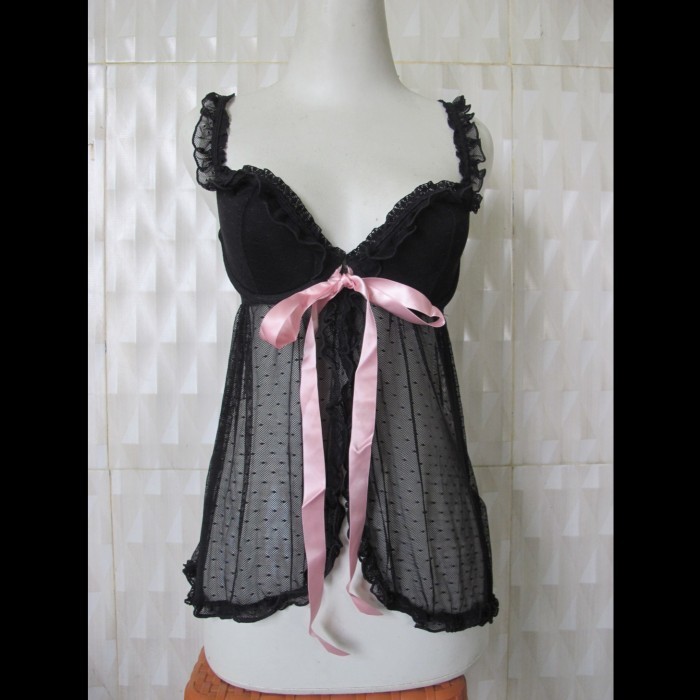 SALE SEXY LINGERIE SET BLK BY VICTORIA'S SECRET SIZE 36BCD