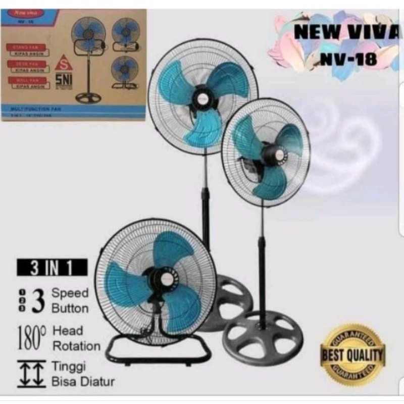 KIPAS ANGIN BESI TORNADO TD 3IN1 18 INCH KIPAS BERDIRI DINDING DUDUK