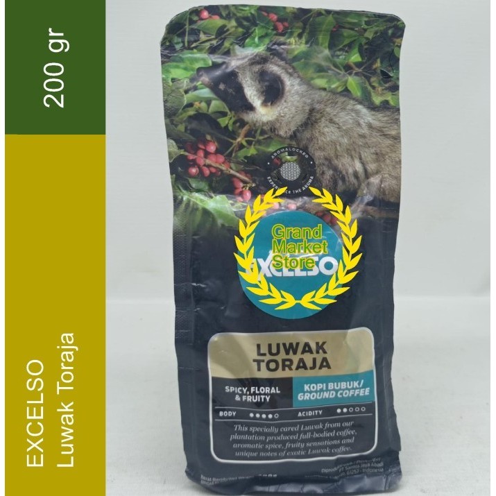 

Secrenada - Excelso Luwak Toraja Bubuk Kopi 200 Gr Kopi Bubuk Ground Coffee 200G