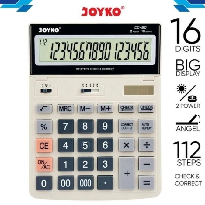 

lij-56 JOYKO CC 50 16 DIGIT CHECK & CORRECT CALCULATOR ORIGINAL - Kalkulator Meja spt SDC-8780 Sale