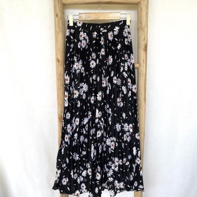 Rok Plisket Motif Yejin Taris / Rok Plisket Daisy Panjang / Rok Plisket Muslim / Rok Maxy S001