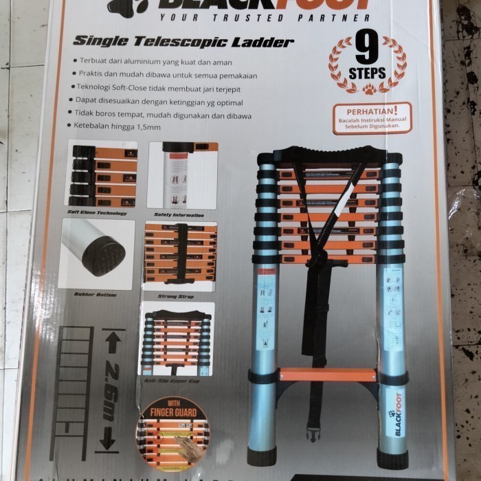 Buruan beli] tangga 16 step single telescopic 6 meter blackfoot