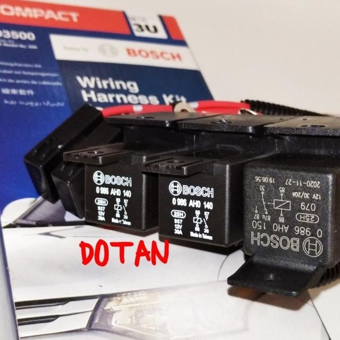Kabel Relay Set Bosch Lampu Depan Headlamp H4 Mobil 3 Relay Original