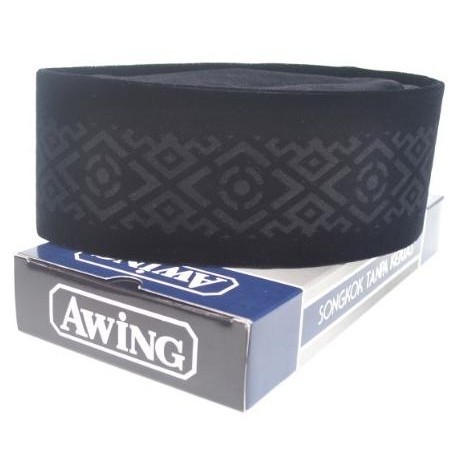 Songkok Hitam Awing Motif Laser Kopiah Awing