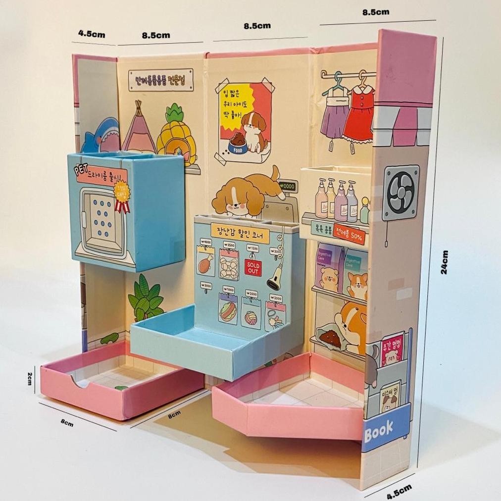 

sr-32 BOS Kotak Pensil Karton Rak Berdiri Tingkat/Pencil Case/Pencil Box Hemat