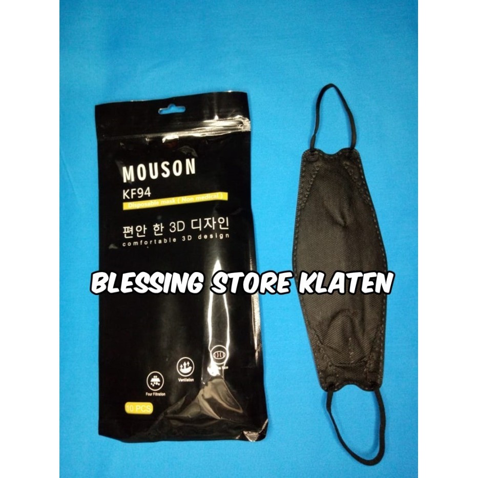 paling diminati] MASKER MOUSON KF 94 HITAM / MASKER ANTI VIRUS KF 94 / MASKER KESEHATAN