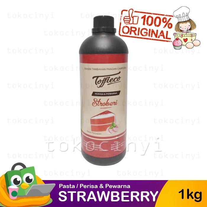 

Terlaris Toffieco Pasta Perisa & Pewarna - Strawberry / Stroberi 1kg SALE