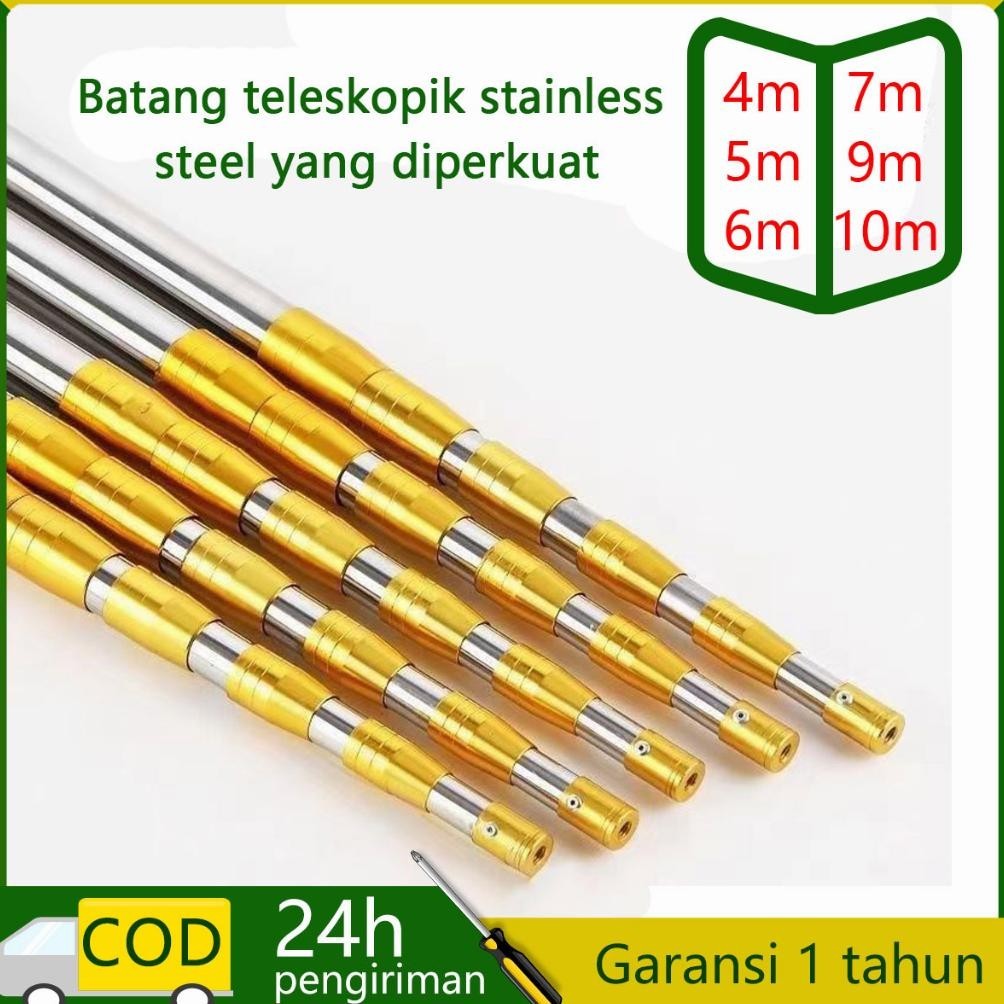 3m-10m Tiang Teleskopik  Pemetik Buah  Gergaji Jaring Celup