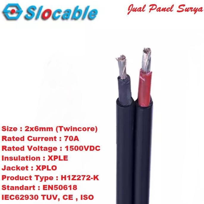 Kabel Solar Panel Surya 2X6Mm 6Mm Slocable