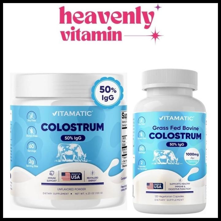 

Vitamatic Bovine Colostrum Powder - 120 Gr 60 Servings - Unflavored