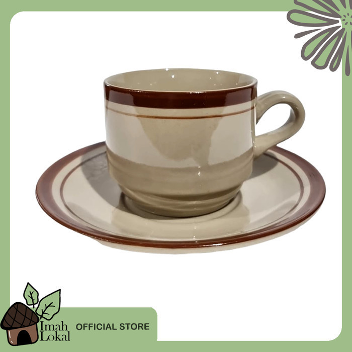 Cangkir Set Kl 6Pcs Keramik Lucky Gelas+ Pisin- Ecp8.1-1