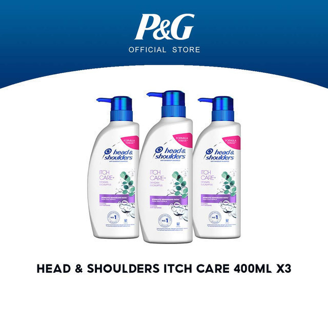 Head & Shoulders Sampo Anti Ketombe dan Gatal Itch Care Perawatan Rambut Zpt 400Ml X3