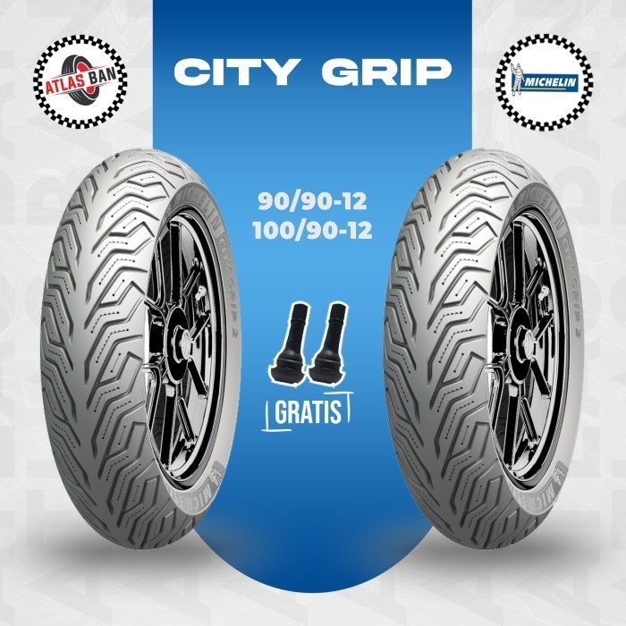 Paket Ban Motor Tubles MICHELIN CITY GRIP 90/90 - 100/90 Ring 12