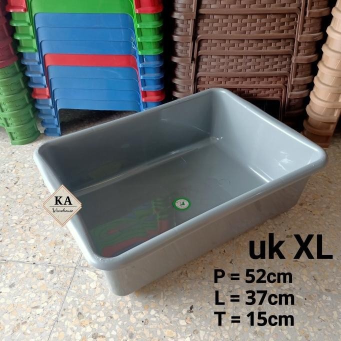 Bak Segi Korea Besar Ukuran XL / Baskom Plastik Kotak Segi Bak Kucing