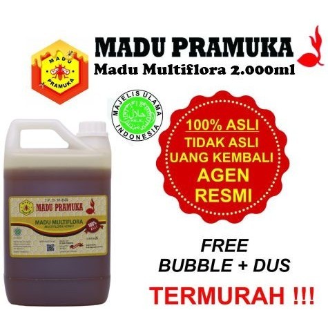 

Madu Pramuka Multiflora 2 liter/2000 ml Promo Agen Resmi Jaminan Asli