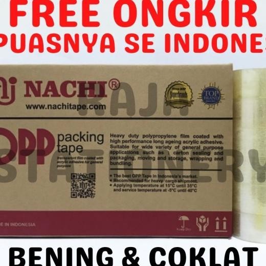 

Lakban Nachi 2 Inch 100 Yard 48Mm Opp Bening Coklat Tape 1 Dus 72 Roll